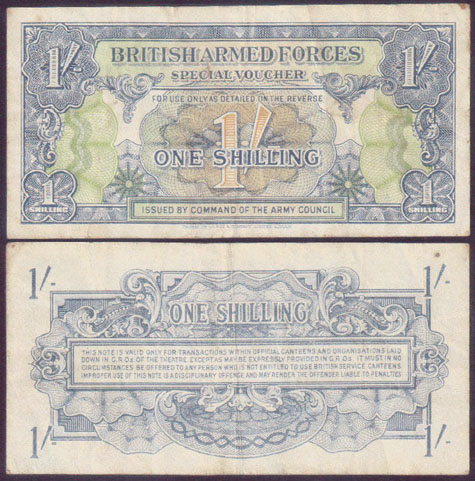 1946 British Armed Forces 1 Shilling L001787